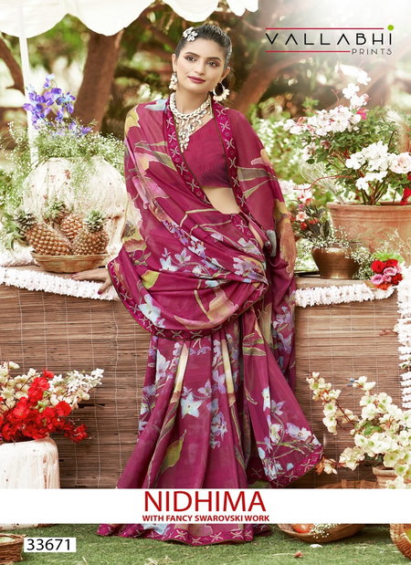 Nidhima By Vallabhi Floral Printed Georgette Online Daily Wear Saree Wholesale